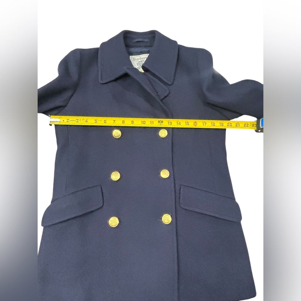 BURBERRYS Prorsum Vintage Women’s Wool Peacoat 80s 90s Gold Buttons Rare Medium - Picture 6 of 14
